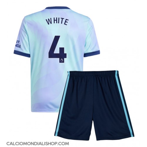 Maglie da calcio Arsenal Ben White #4 Terza Maglia Bambino 2024-25 Manica Corta (+ Pantaloni corti)